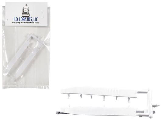 Trailer Wind Skirts for 53' Dry Vans White 1/87 (HO) Plastic Model Car by HO Logistics T&y