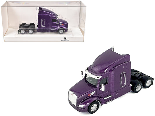 Peterbilt 579 Sleeper Cab Purple Metallic 1/87 (HO) Plastic Model Car by HO Logistics T&y