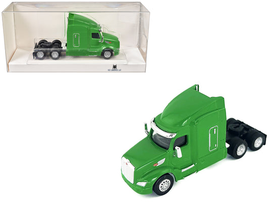 Peterbilt 579 Sleeper Cab Lime Green 1/87 (HO) Plastic Model Car by HO Logistics T&y