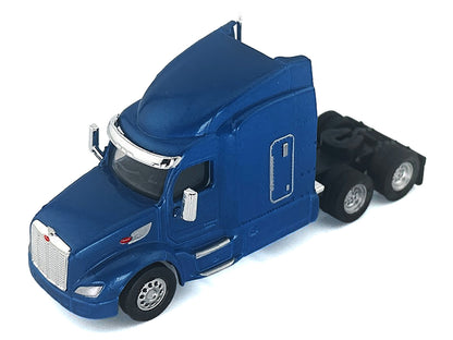 Peterbilt 579 Sleeper Cab Blue Metallic 1/87 (HO) Plastic Model Car by HO Logistics T&y