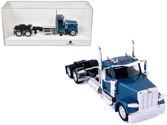 Peterbilt 589 2-Axel Day Cab Blue Metallic 1/87 (HO) Plastic Model Car by HO Logistics T&y