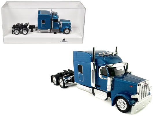 Peterbilt 589 with Stand Up Sleeper Cab Blue Metallic 1/87 (HO) Plastic Model Car by HO Logistics T&y