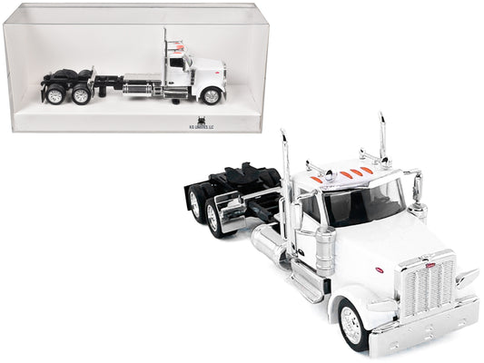 Peterbilt 589 2-Axel Day Cab White 1/87 (HO) Plastic Model Car by HO Logistics T&y