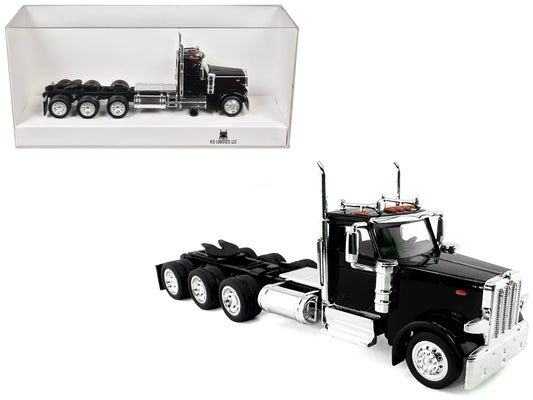 Peterbilt 589 3-Axel Day Cab Black 1/87 (HO) Plastic Model Car by HO Logistics T&y
