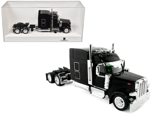 Peterbilt 589 with Stand Up Sleeper Cab Black 1/87 (HO) Plastic Model Car by HO Logistics T&y