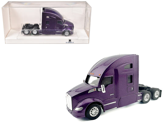 Kenworth T680 Sleeper Cab Purple Metallic 1/87 (HO) Plastic Model Car by HO Logistics T&y