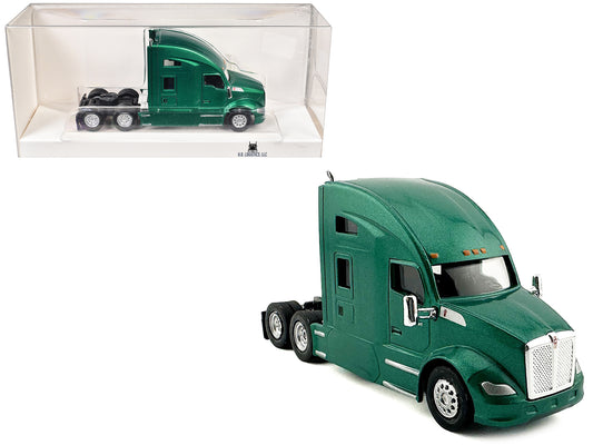 Kenworth T680 Sleeper Cab Green Metallic 1/87 (HO) Plastic Model Car by HO Logistics T&y