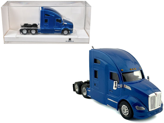 Kenworth T680 Sleeper Cab Blue Metallic 1/87 (HO) Plastic Model Car by HO Logistics T&y