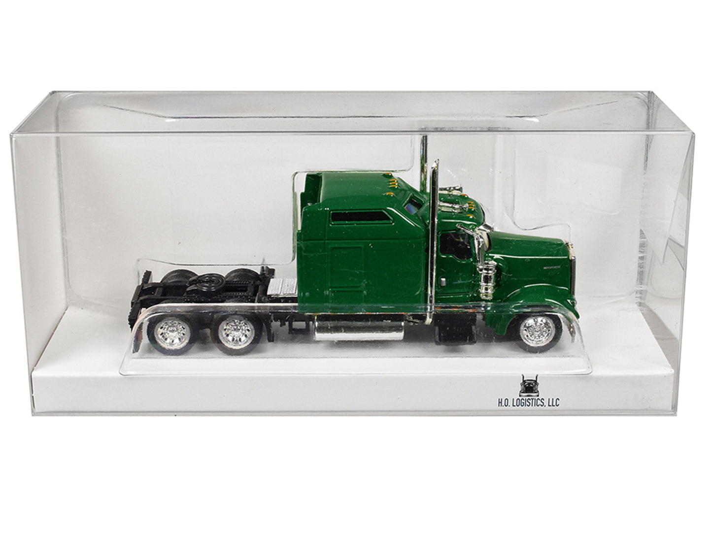 Kenworth W900L Truck Tractor with Sleeper Cab Green  1/87 (HO) Scale Plastic Model Car by HO Logistics