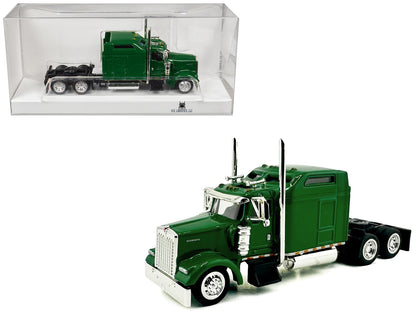 Kenworth W900L Truck Tractor with Sleeper Cab Green  1/87 (HO) Scale Plastic Model Car by HO Logistics