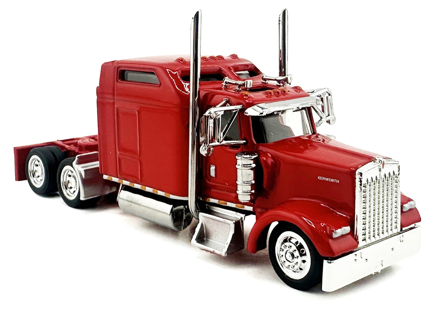 Kenworth W900L Truck Tractor with Sleeper Cab Red and Covered Grain Trailer White with Red Tarp Combo Set 1/87 (HO) Plastic Model Car by HO Logistics