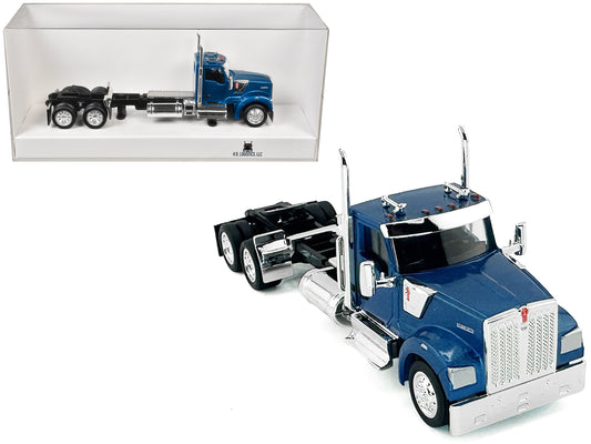 Kenworth W990 2-Axel Day Cab Blue Metallic 1/87 (HO) Plastic Model Car by HO Logistics T&y