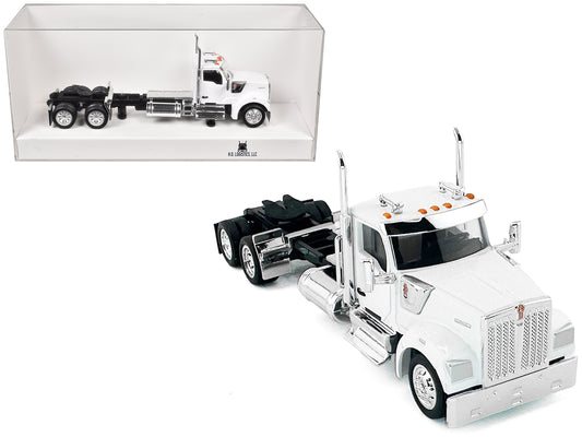 Kenworth W990 2-Axel Day Cab White 1/87 (HO) Plastic Model Car by HO Logistics T&y