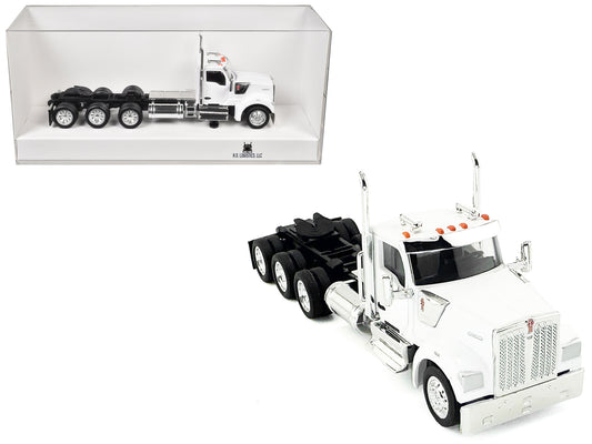 Kenworth W990 3-Axel Day Cab White 1/87 (HO) Plastic Model Car by HO Logistics T&y