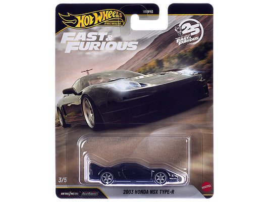 2003 Honda NSX Type-R RHD (Right Hand Drive) Black "Fast Five" (2011) Movie "Fast & Furious" Series T&y Diecast Model Car by Hot Wheels