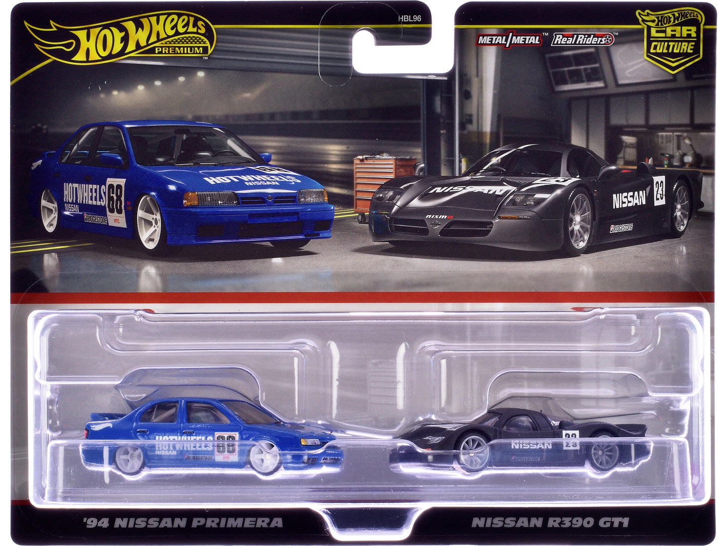 Hot Wheels 1994 Nissan Primera RHD (Right Hand Drive) #68 Blue and R390 GT1 #23 Matt Black "Car Culture" Set of 2 Cars Diecast Model by <h2>1994 Wheels</h2> <p>High-quality car perfect for collectors