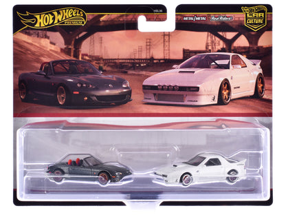 Hot Wheels Mazda Mazdaspeed Miata Gray Metallic and RX7 FC Pandem White "Car Culture" Set of 2 Cars Diecast Model by <h2>Mazda Wheels</h2> <p>High-quality car perfect for collectors enthusiasts. Featu