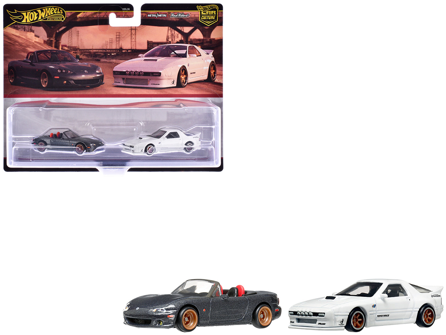 Hot Wheels Mazda Mazdaspeed Miata Gray Metallic and RX7 FC Pandem White "Car Culture" Set of 2 Cars Diecast Model by <h2>Mazda Wheels</h2> <p>High-quality car perfect for collectors enthusiasts. Featu