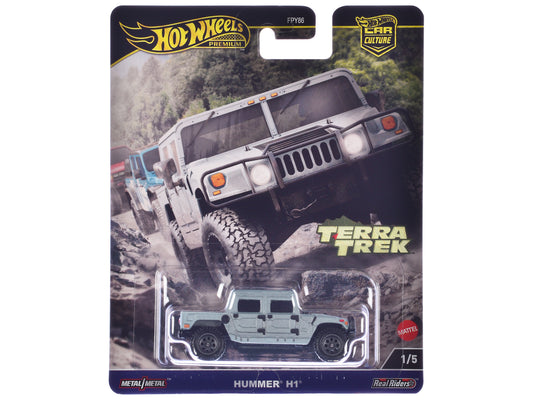 Hummer H1 Pickup Truck Gray Metallic "Terra Trek" Series T&y Diecast Model Car by Hot Wheels