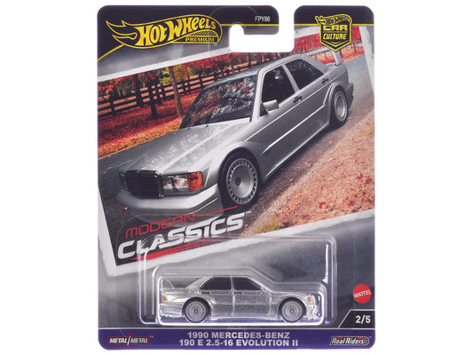 1990 Mercedes-Benz 190 E 2.5-16 Evolution II Silver Metallic "Modern Classics" Series T&y Diecast Model Car by Hot Wheels