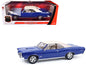 1966 Pontiac GTO Barrier Blue with White Top and Interior 1/18 T&y Diecast Model Car by Highway 61