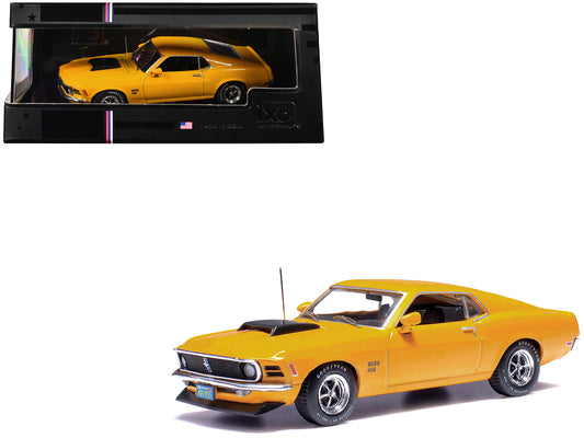 1970 Ford Mustang Boss 429 Bright Yellow with Black Hood Scoop 1/43 T&y Diecast Model Car by IXO Models