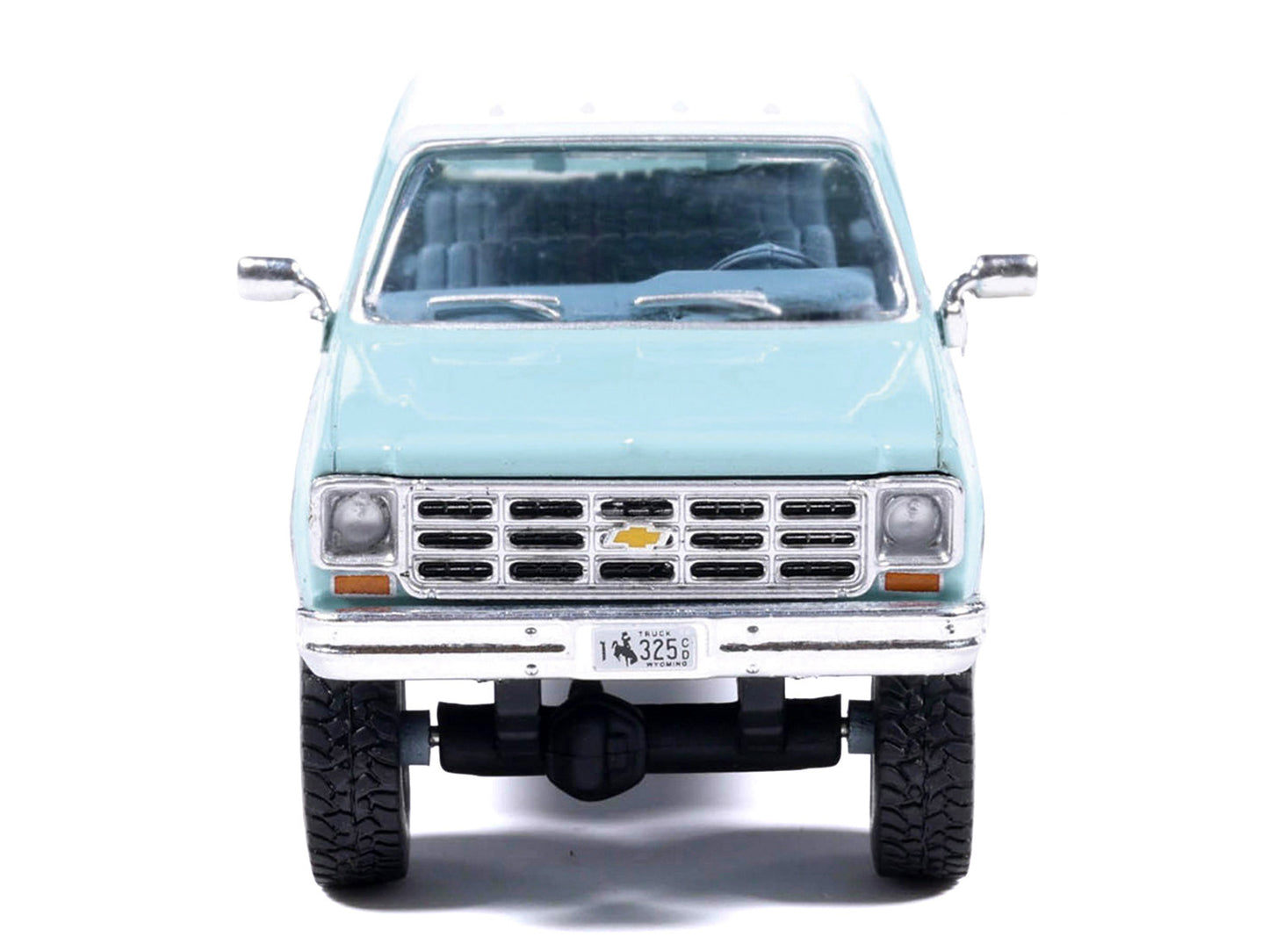 1978 Chevrolet Silverado K30 Crew Cab Pickup Truck Light Blue and White with Blue Interior 1/64 T&y Diecast Model by IXO Models