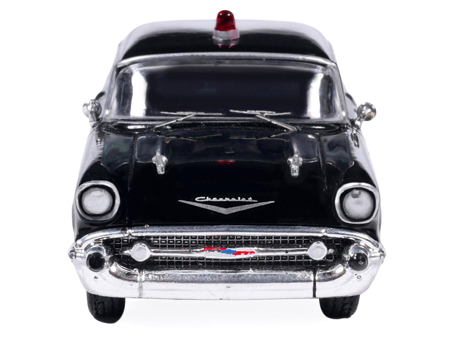1957 Chevrolet One-Fifty Police Car "Kentucky State Police" Black with Yellow Stripes 1/64 Diecast Model Car by IXO Models