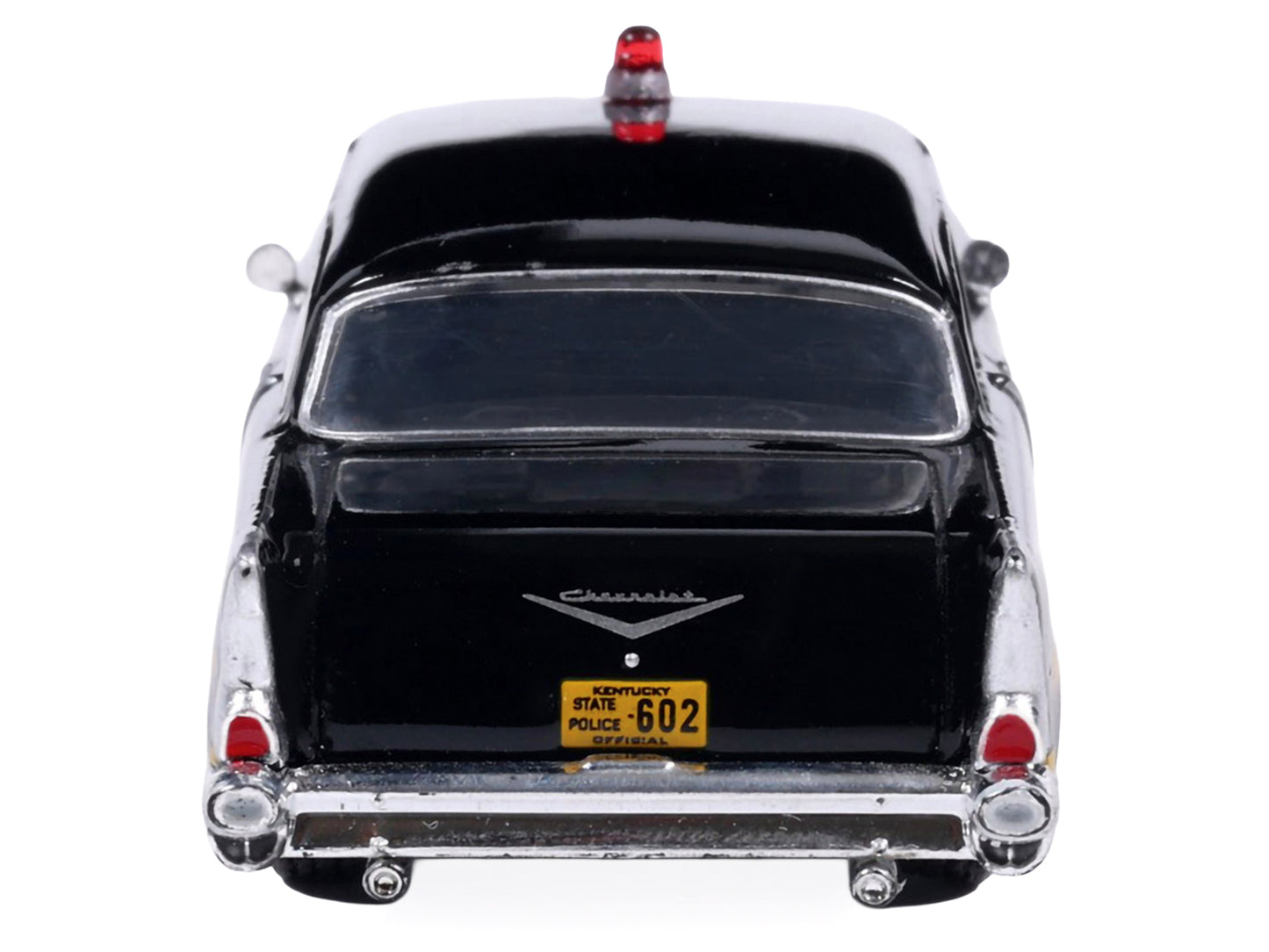 1957 Chevrolet One-Fifty Police Car "Kentucky State Police" Black with Yellow Stripes 1/64 Diecast Model Car by IXO Models