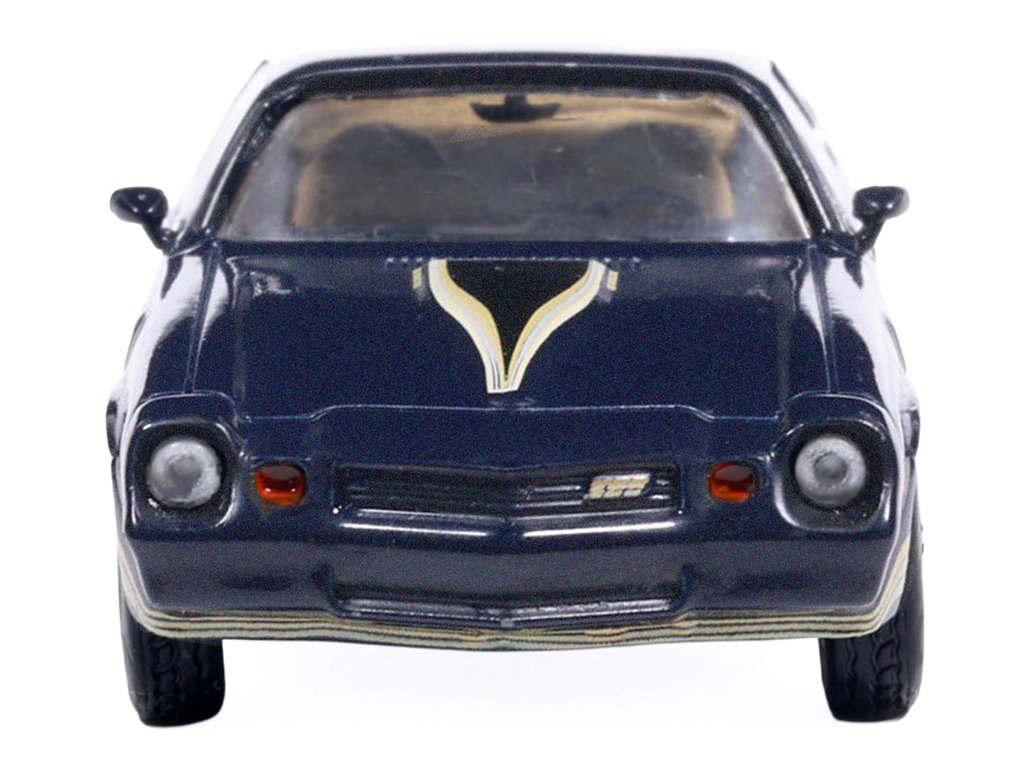 1981 Chevrolet Camaro Z28 Dark Blue Metallic with Gold Stripes and Interior 1/64 T&y Diecast Model Car by IXO Models