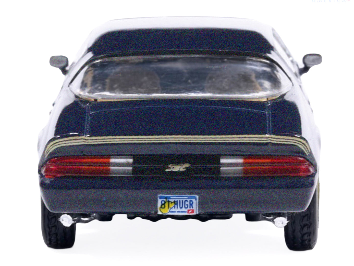 1981 Chevrolet Camaro Z28 Dark Blue Metallic with Gold Stripes and Interior 1/64 T&y Diecast Model Car by IXO Models