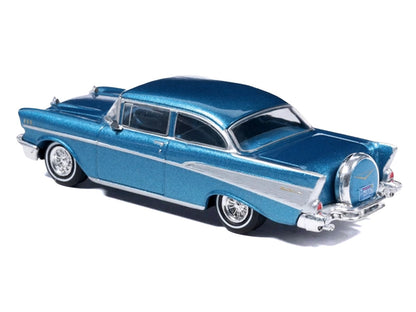 1957 Chevrolet Bel Air Sedan Harbor Blue Metallic Blue Interior 1/64 Diecast