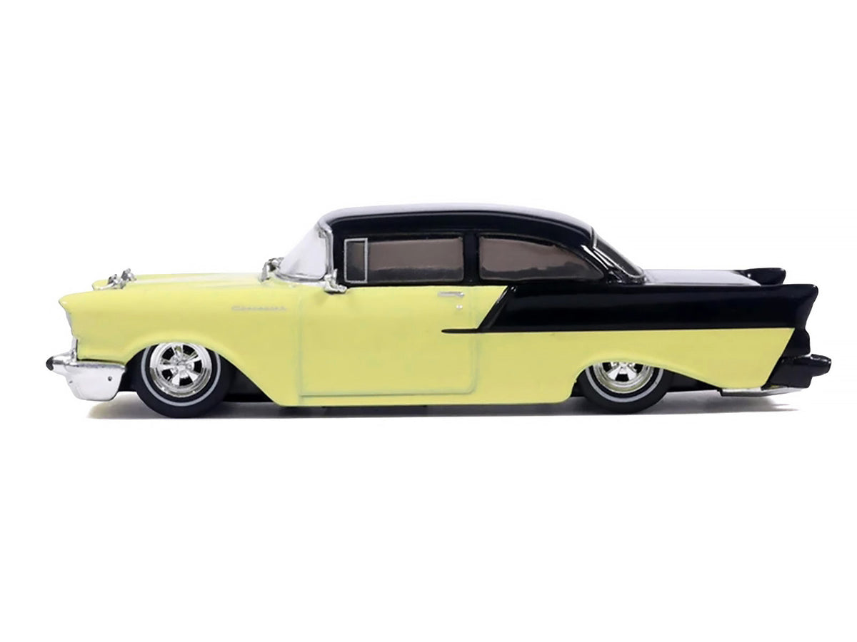 1957 Chevrolet One-Fifty Lowered Colonial Cream and Onyx Black 1/64 Diecast
