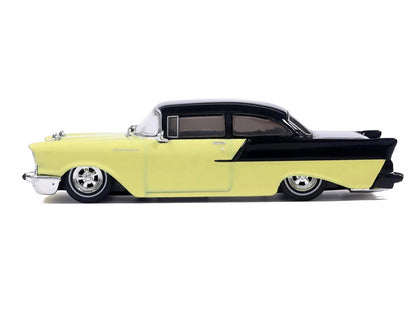 1957 Chevrolet One-Fifty Lowered Colonial Cream and Onyx Black 1/64 Diecast