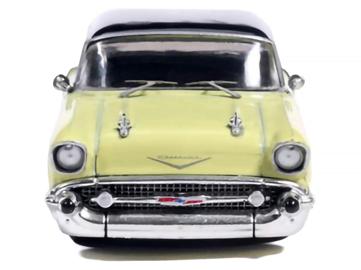 1957 Chevrolet One-Fifty Lowered Colonial Cream and Onyx Black 1/64 Diecast