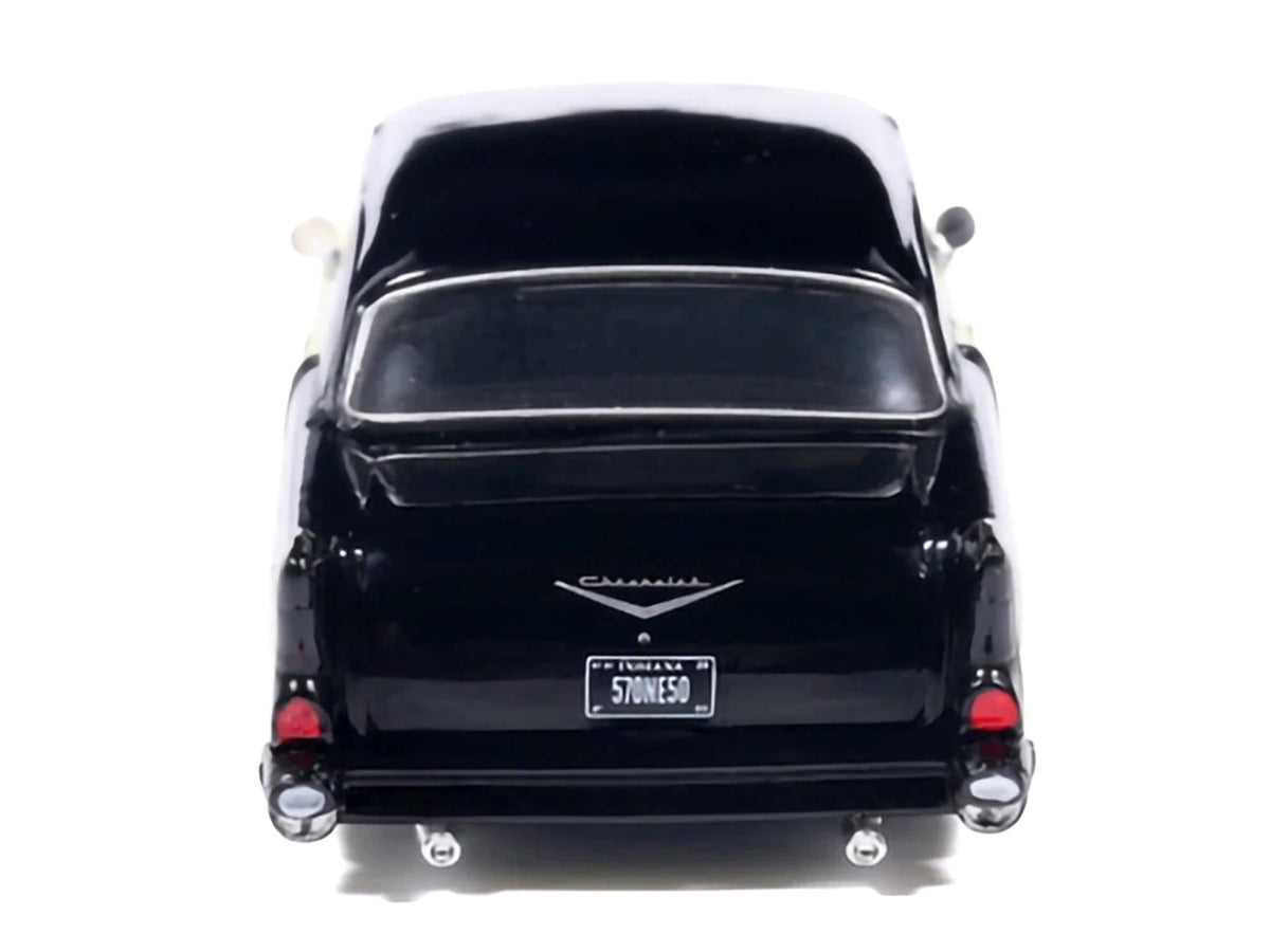 1957 Chevrolet One-Fifty Lowered Colonial Cream and Onyx Black 1/64 Diecast