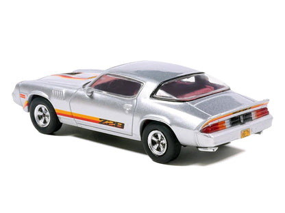 1979 Chevrolet Camaro Z28 Silver Metallic with Stripes Red Interior 1/64 Diecast