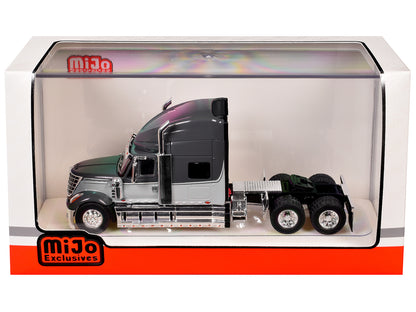 2010 International Lonestar Truck Tractor Gray and Light Gray Two-Tone 1/64 Diecast Model by IXO Models
