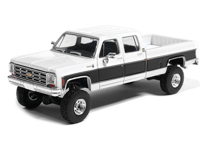 1978 Chevrolet Silverado K30 Crew Cab Pickup Truck White and Black 1/64 T&y Diecast Model Car by IXO Models