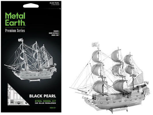 Model Kit Black Pearl Ship (Challenging Difficulty) Steel Model by Metal Earth T&y