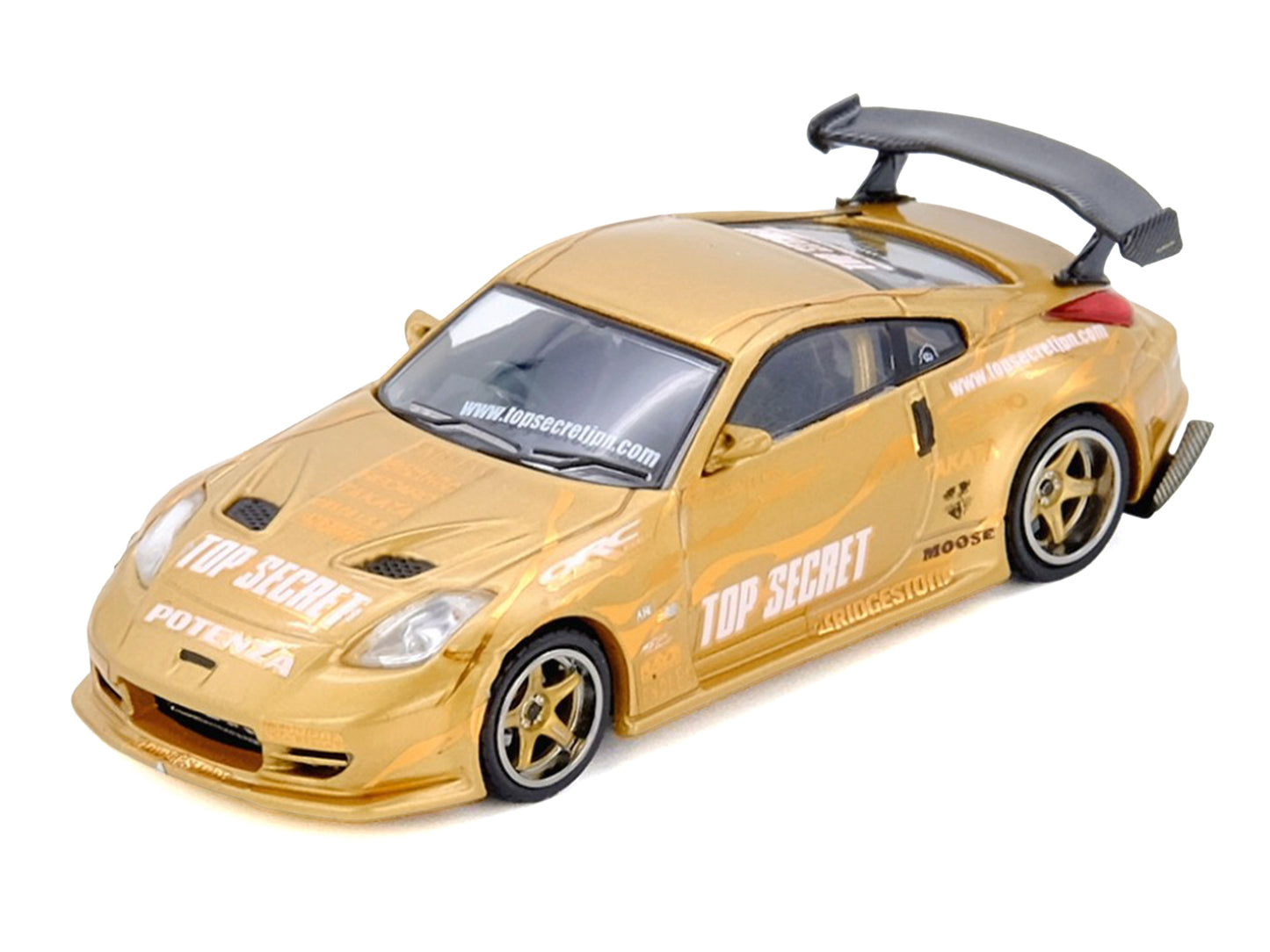 Nissan "Top Secret Thailand" 350Z RHD (Right Hand Drive) Gold Metallic with Graphics 1/64 T&y Diecast Model Car by Inno Models