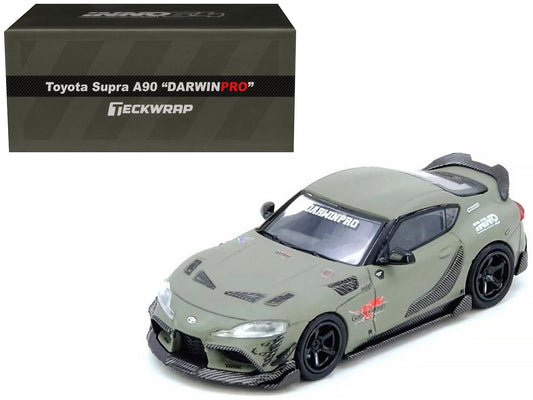 Toyota Supra (A90) "DarwinPro" Matt Green with Carbon Accents 1/64 Diecast
