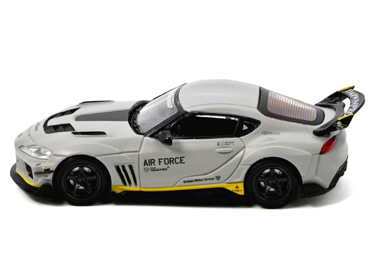 T&yota Supra (A90) WBK DarwinPro "Air Force" Matt Gray with Carbon Accents 1/64 T&y Diecast Model Car by Inno Models
