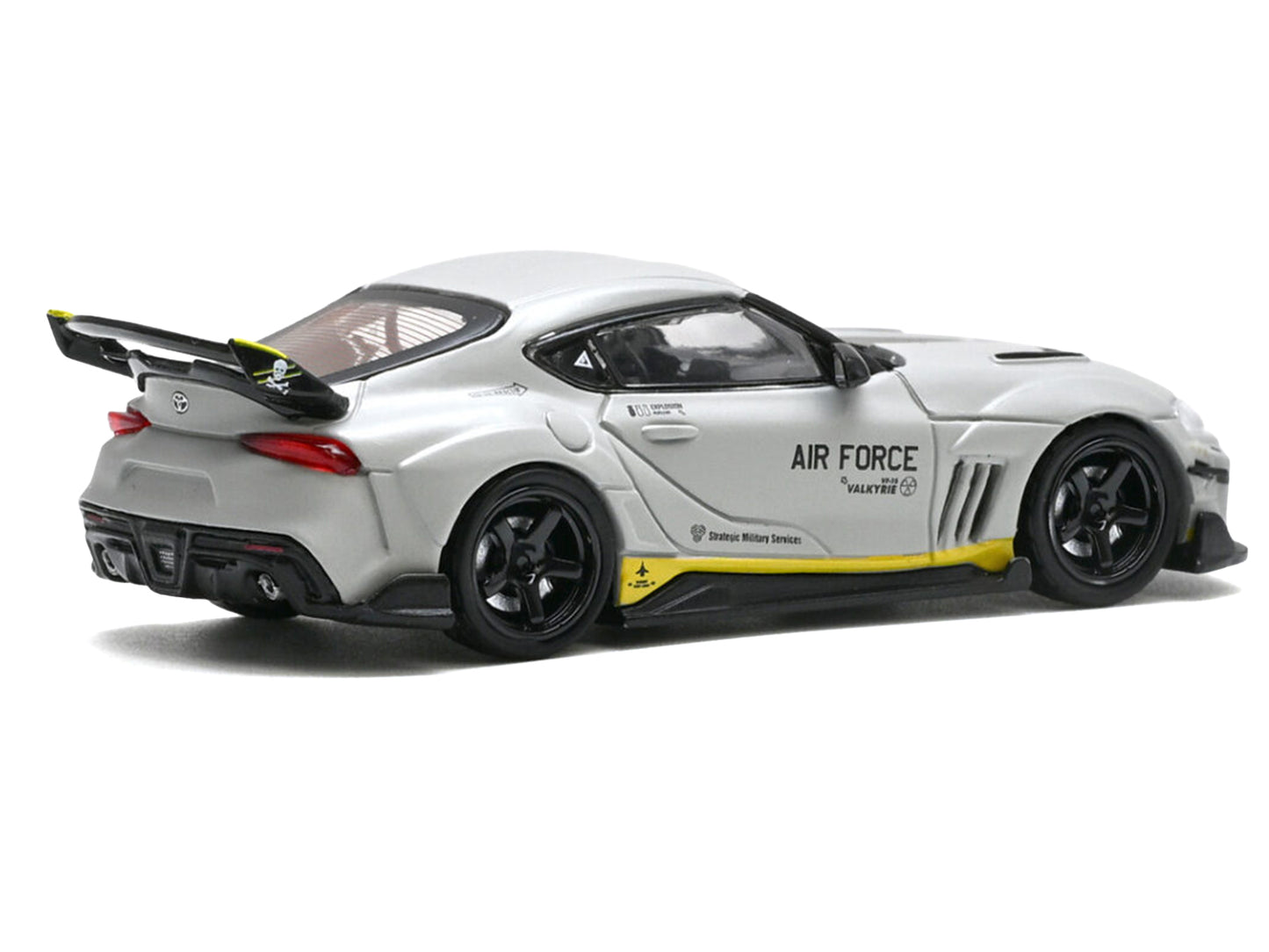 T&yota Supra (A90) WBK DarwinPro "Air Force" Matt Gray with Carbon Accents 1/64 T&y Diecast Model Car by Inno Models