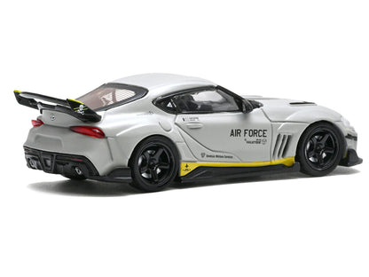 T&yota Supra (A90) WBK DarwinPro "Air Force" Matt Gray with Carbon Accents 1/64 T&y Diecast Model Car by Inno Models