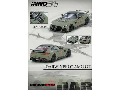 DarwinPRO iMP-Performance AMG GT "Goblin Group" Matt Green with Black Top 1/64 Diecast Model Car by Inno Models