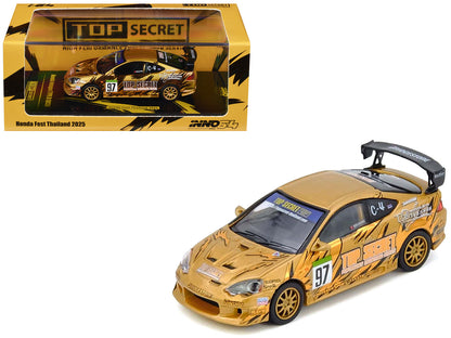 Honda Integra Type R (DC5) RHD (Right Hand Drive) #97 "Top Secret Thailand" Gold Metallic with Graphics "Honda Fest Thailand 2025"1/64 T&y Diecast Model Car by Inno Models