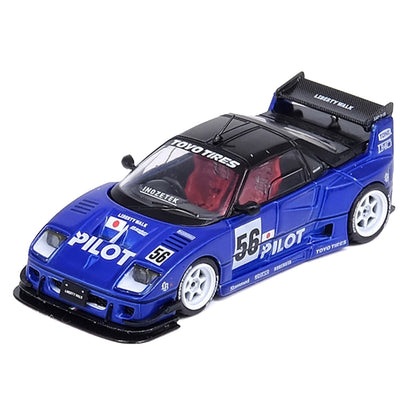 Mazda AZ-1 Liberty Walk LB40 RHD (Right Hand Drive) #56 "Pilot" Blue with Black Top 1/64 T&y Diecast Model Car by Inno Models