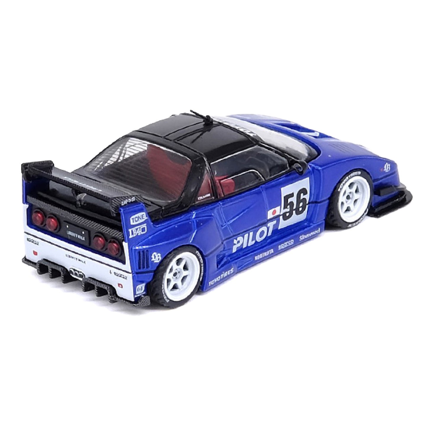 Mazda AZ-1 Liberty Walk LB40 RHD (Right Hand Drive) #56 "Pilot" Blue with Black Top 1/64 T&y Diecast Model Car by Inno Models