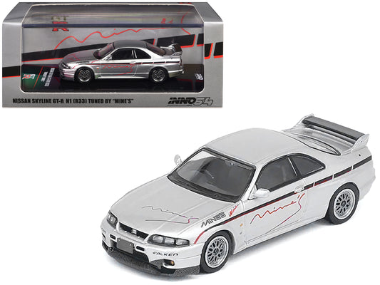 Nissan Skyline GT-R N1 (R33) RHD (Right Hand Drive) "Tuned by Mine's" Silver 1/64 T&y Diecast Model Car by Inno Models